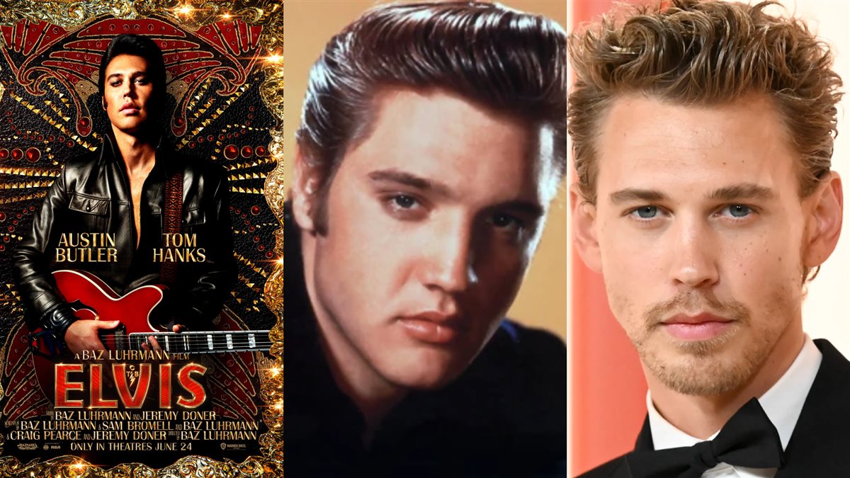 <strong>الممثل أوستن باتلر الذي جسد قصة حياة المطرب إلفيس بريسلي وصورته في الفيلم الوثائقي Elvis </strong>