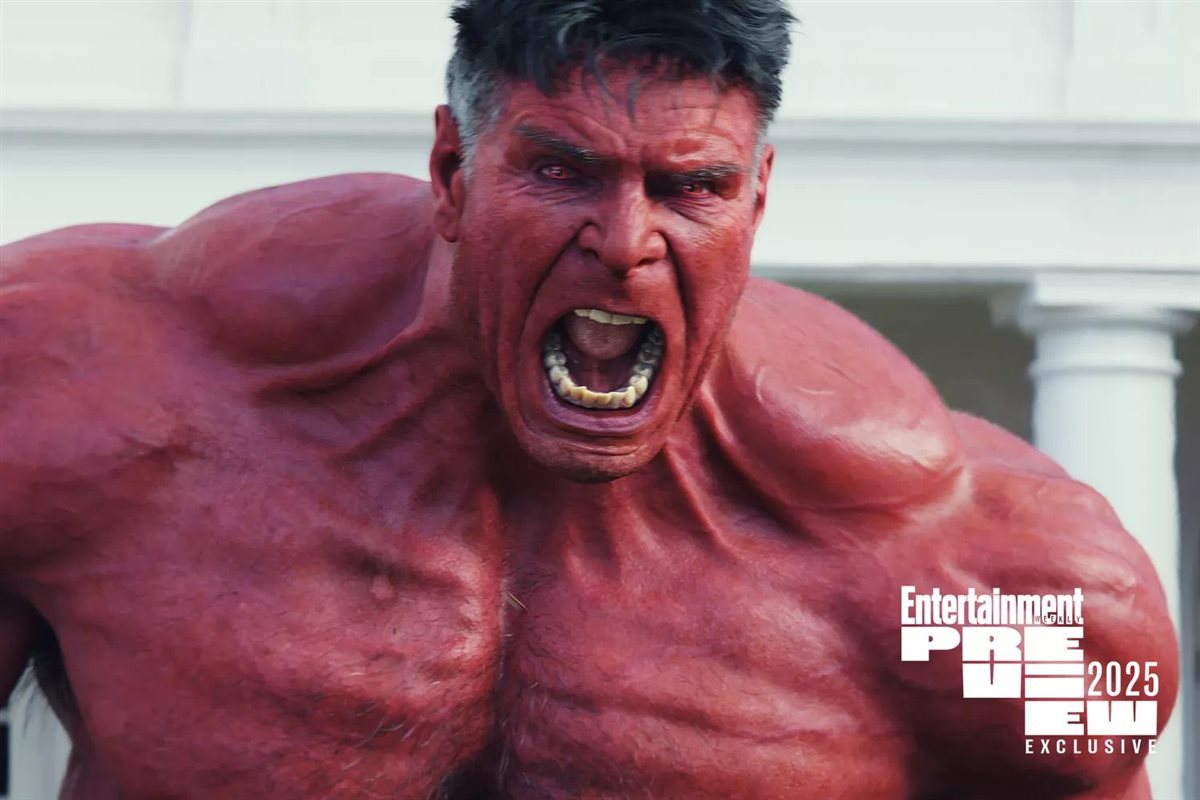 <strong>هاريسون فورد في شخصية Red Hulk (الرجل الخارق الأحمر) التي سيظهر بها في فيلمه الجديد Captain America: Brave New World </strong>